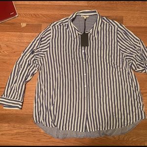 Striped plus size blouse
